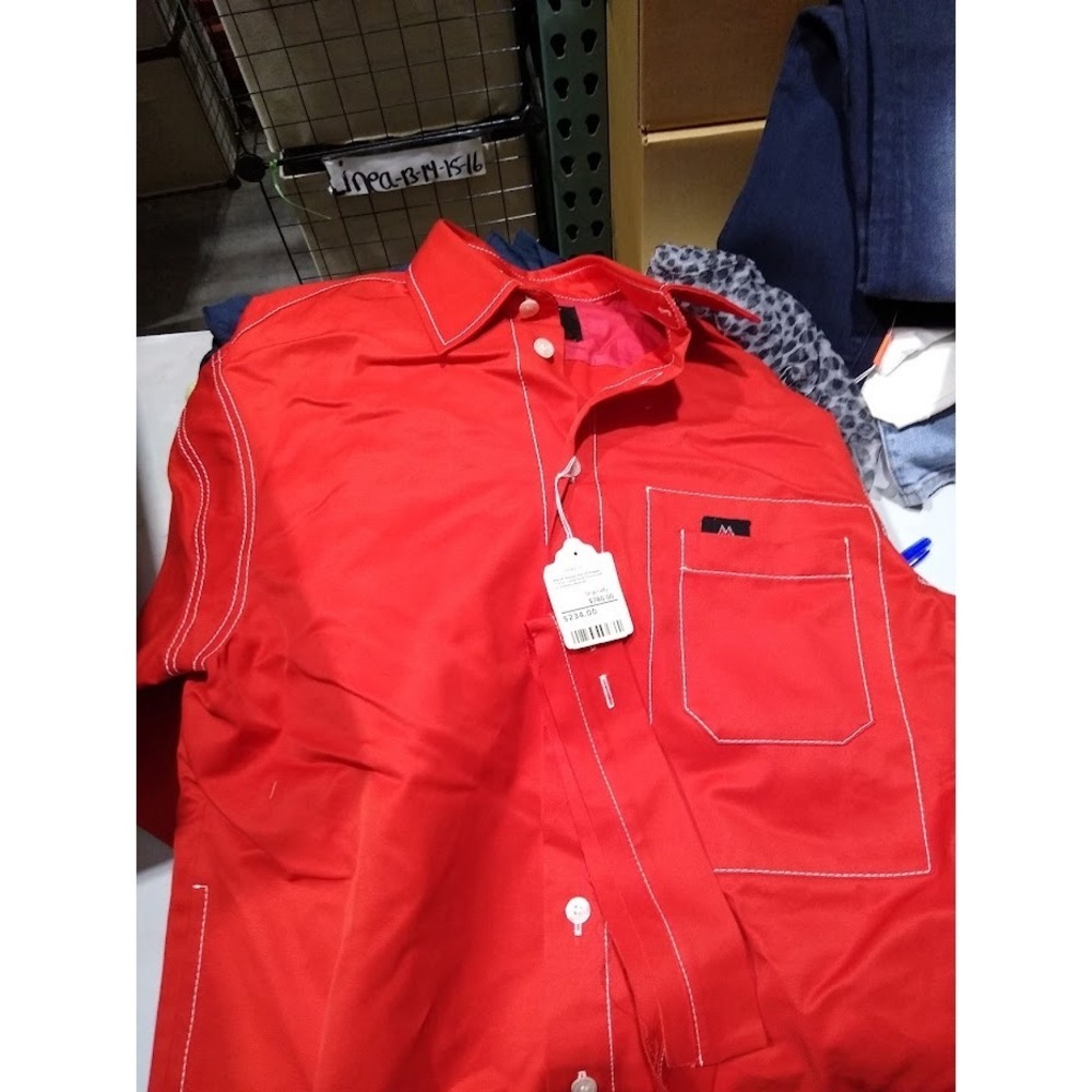 Meryll Rogge Cotton Gabardine Oversized Shirtdress Red 40